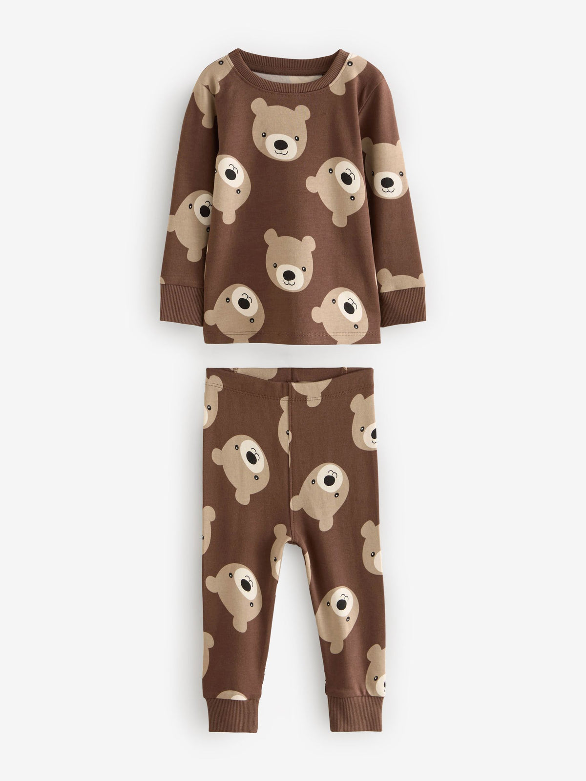 Brown/Cream Snuggle Pyjamas 3 Pack (9mths-6yrs)