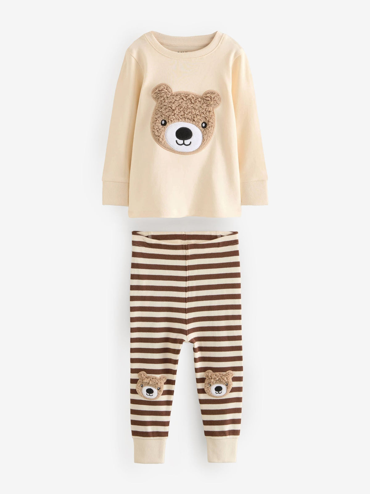 Brown/Cream Snuggle Pyjamas 3 Pack (9mths-6yrs)