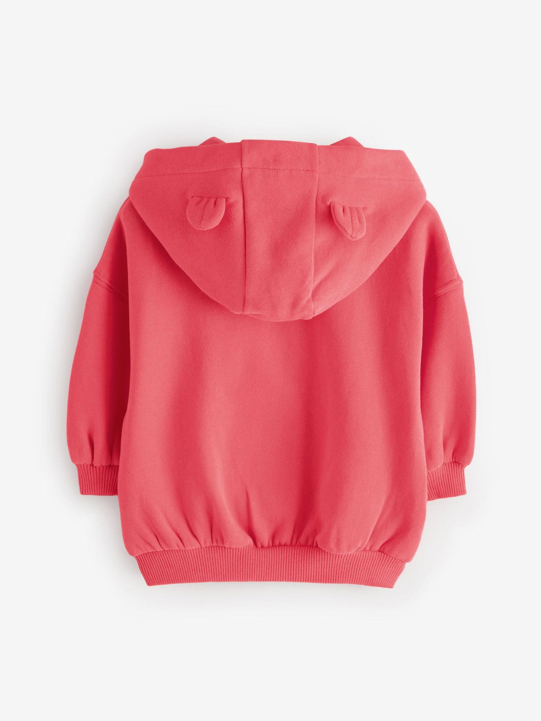Coral Washed Red Zip Through Hoodie