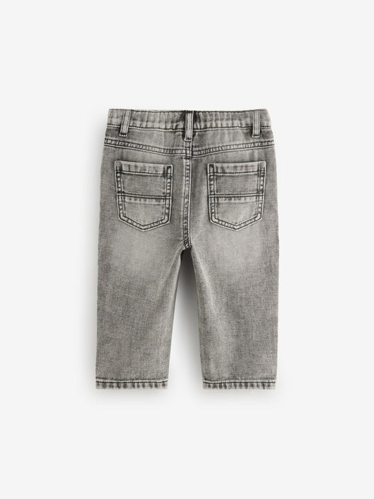 Grey Denim Loose Fit Pleat Front Jeans (3mths-7yrs)
