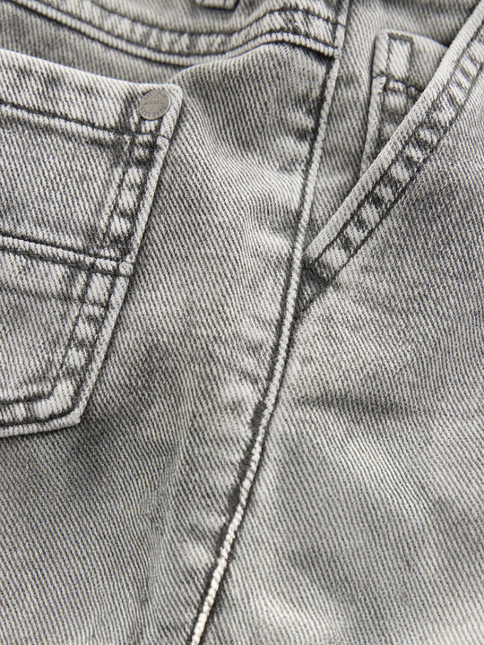Grey Denim Loose Fit Pleat Front Jeans (3mths-7yrs)