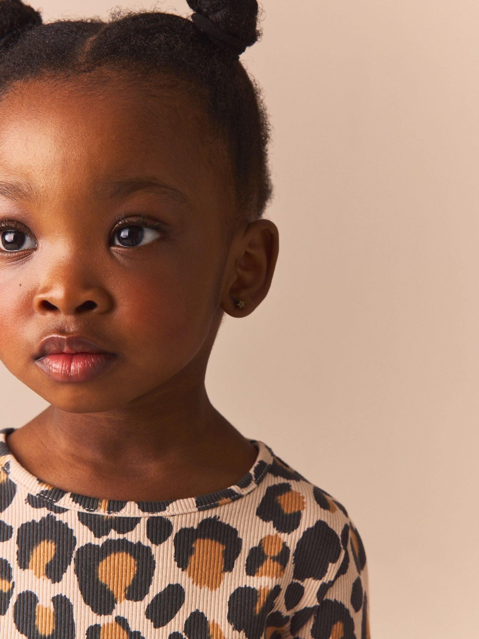 Animal Leopard Print Cotton Rich Long Sleeve Rib T-Shirt (3mths-7yrs)
