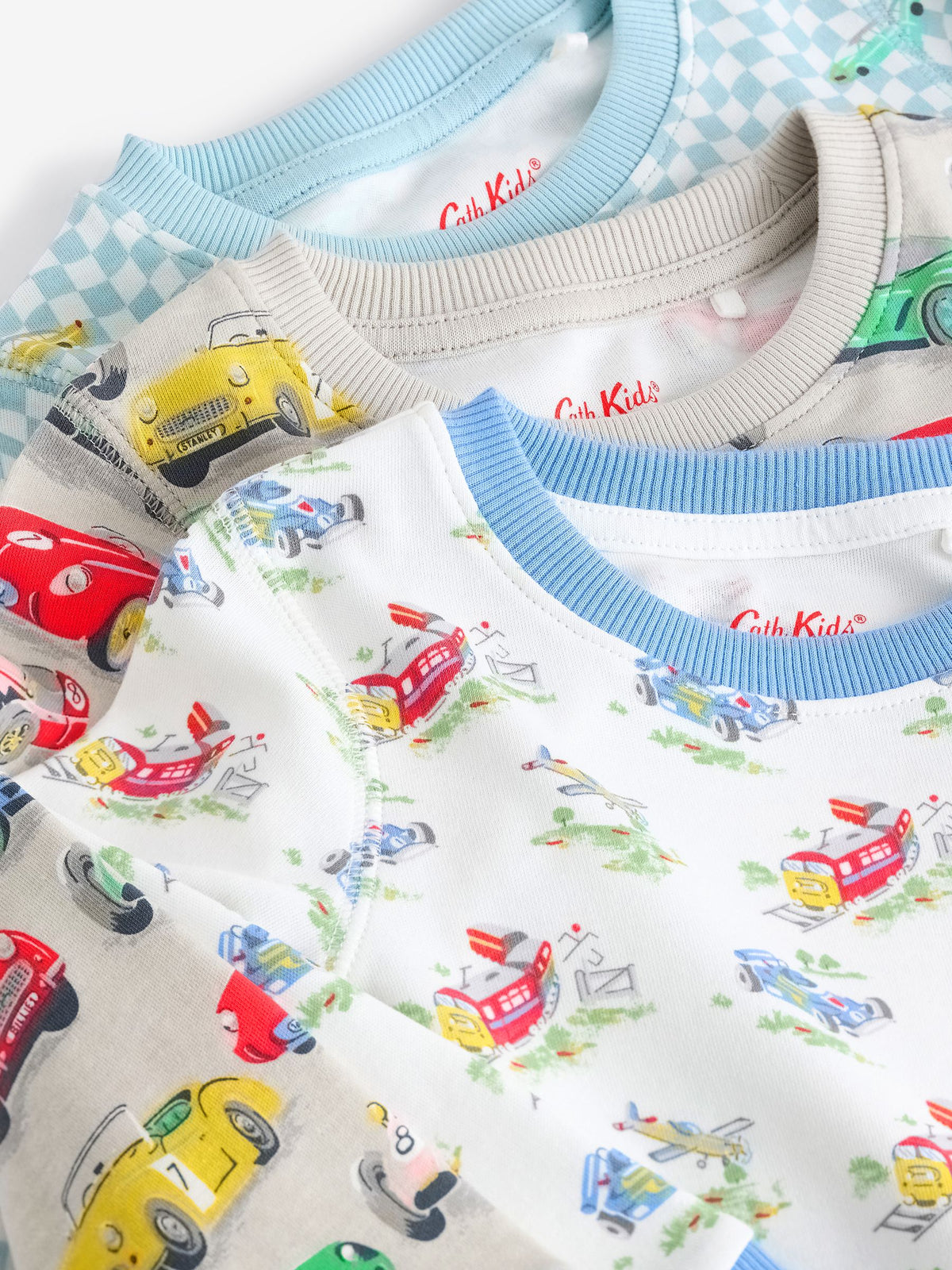 Blue/White Cars Cath Kidston Snuggle Pyjamas 3 Pack