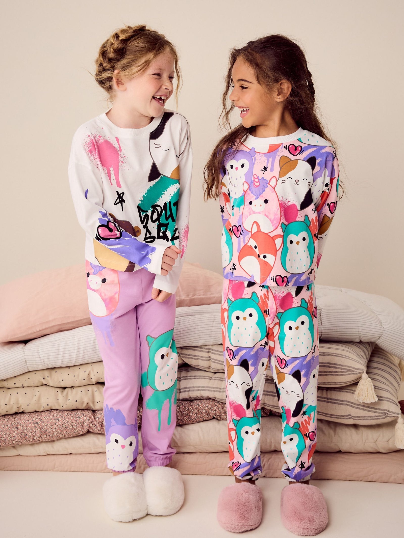White/Pink/Purple Squishmallows Pyjamas 2 Pack