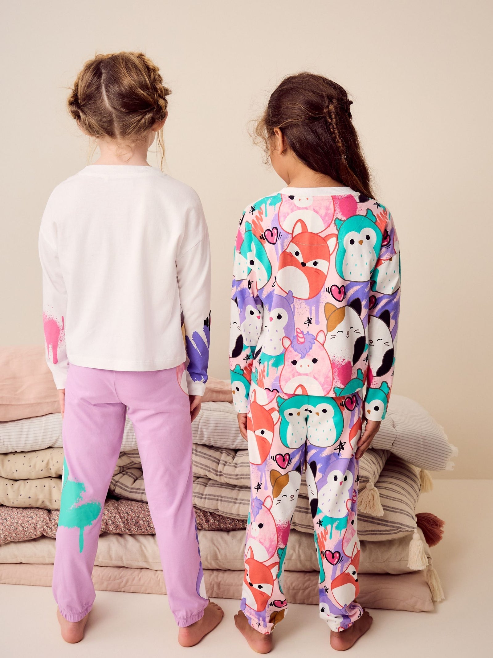 White/Pink/Purple Squishmallows Pyjamas 2 Pack