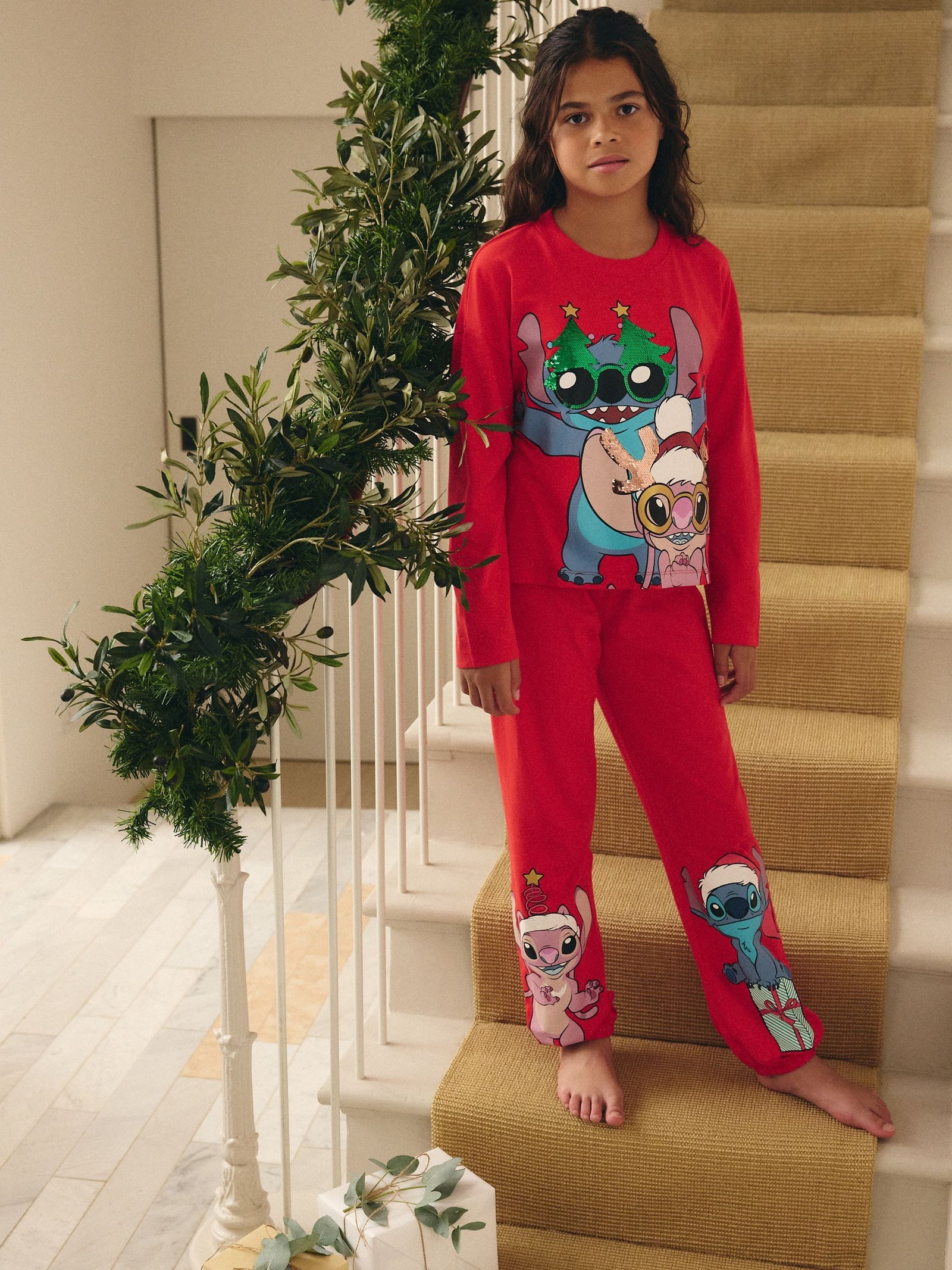 Red Lilo and Stitch Christmas Pyjamas