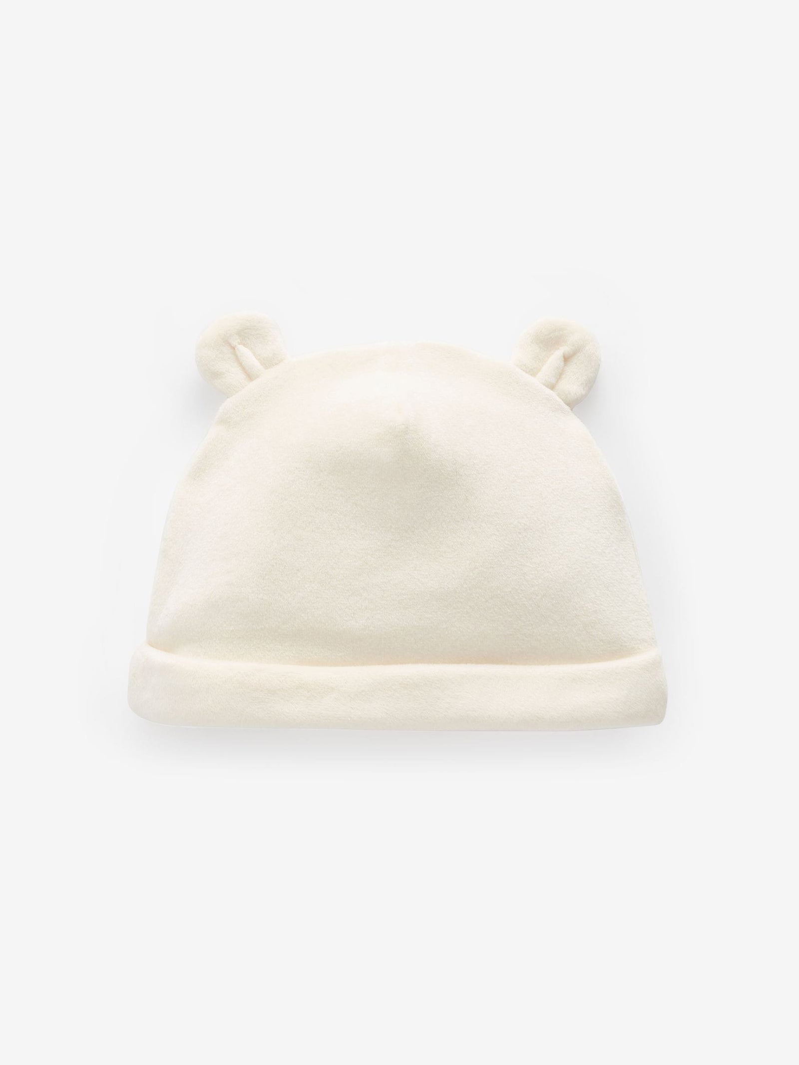 Cream Velour Baby Beanie Hats 2 Pack (0-12mths)