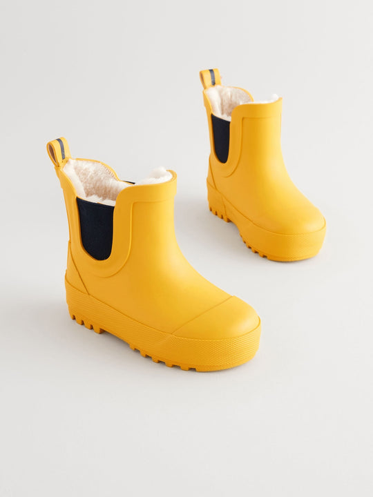 Yellow Warm Lined Ankle Wellies