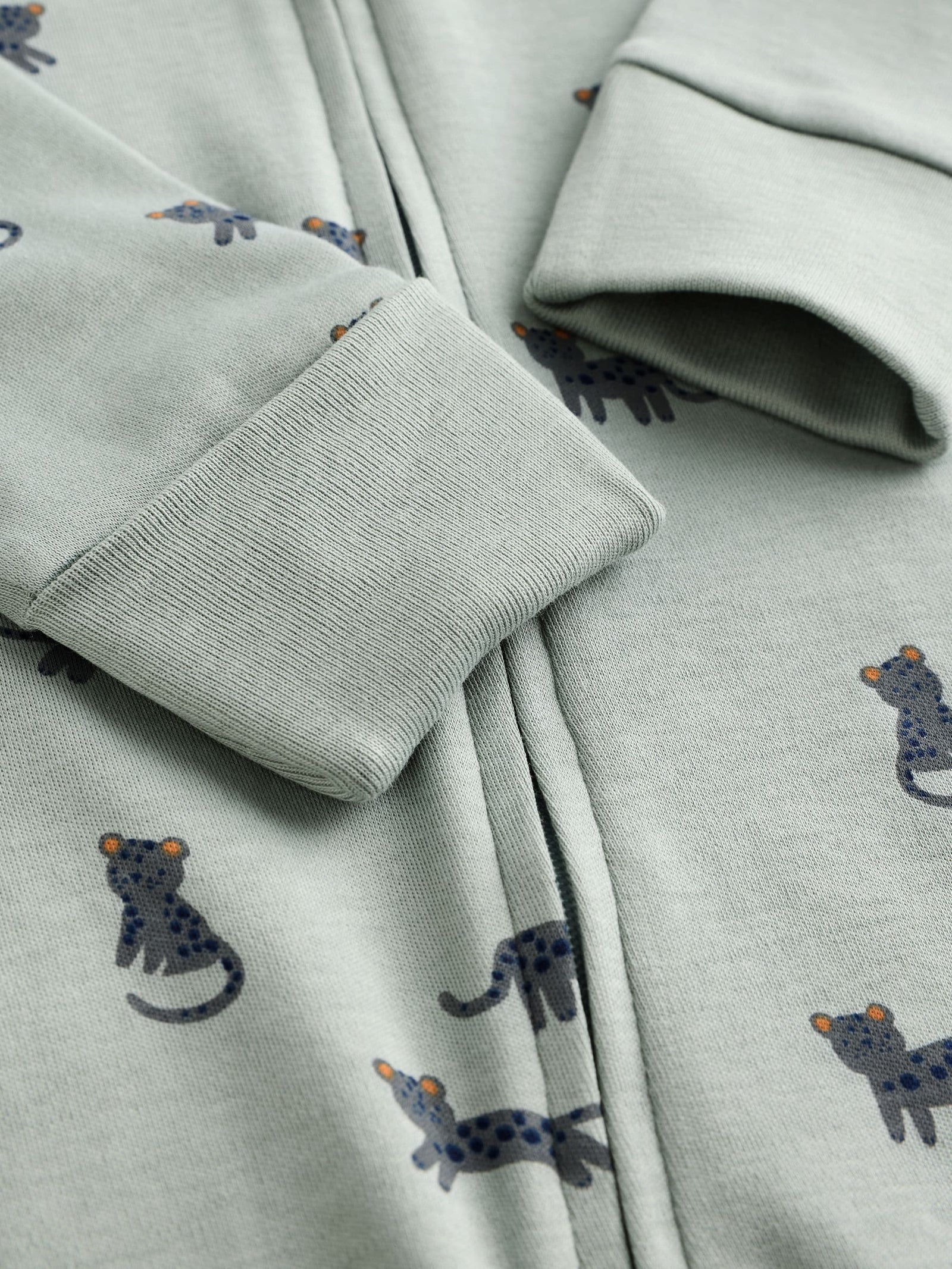 Teal Blue Baby Printed Zip Sleepsuits 3 Pack (0mths-3yrs)