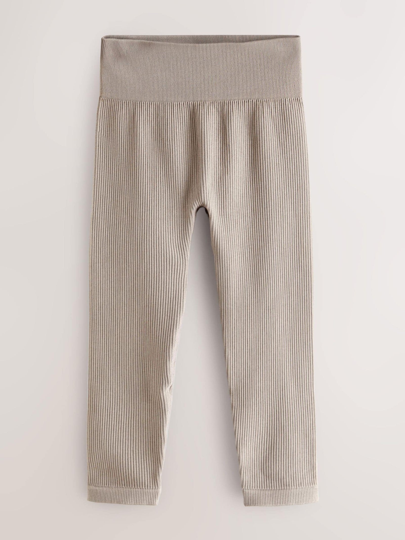Beige Seamless Ribbed High Waist Leggings (3-16yrs)