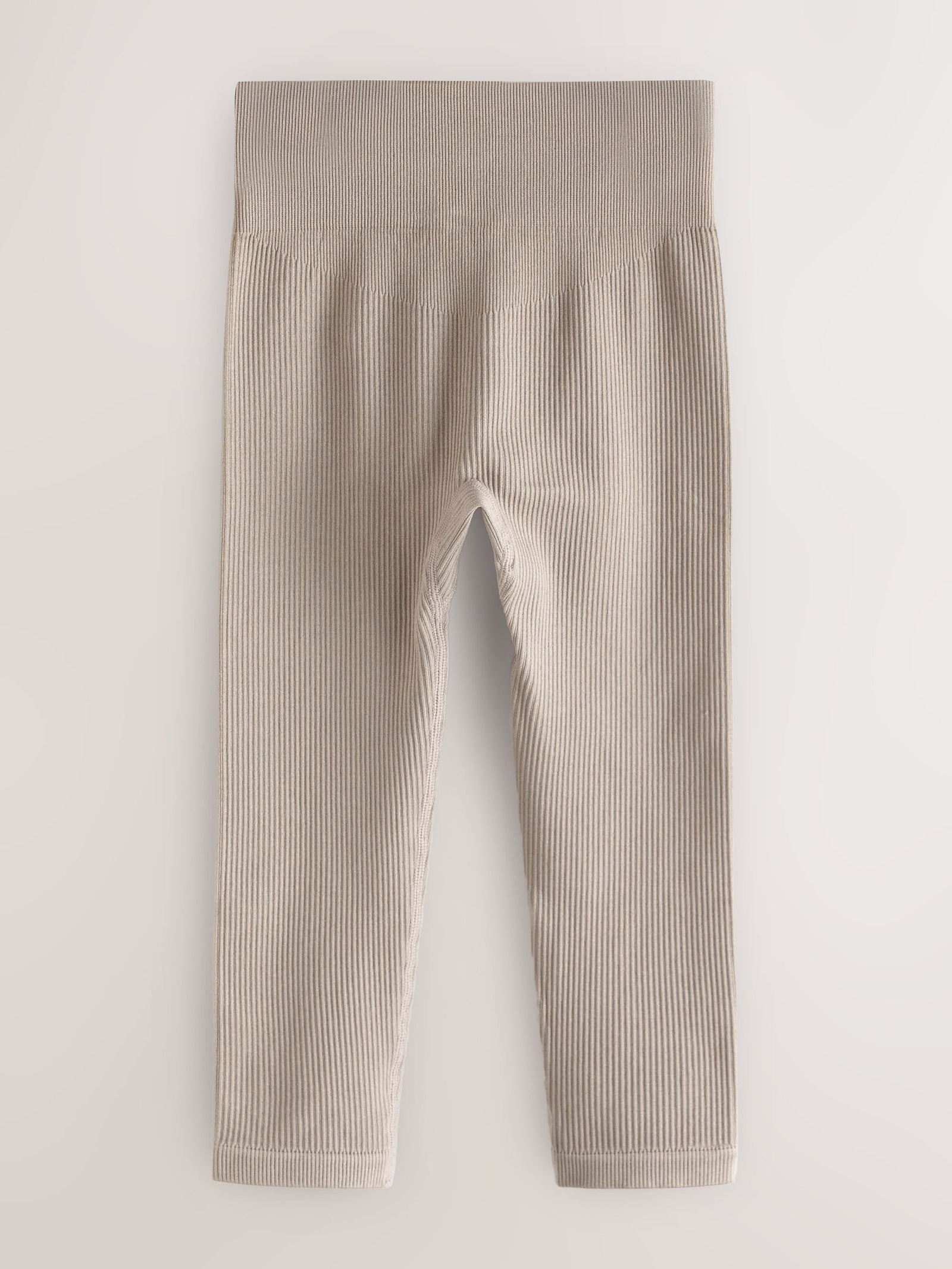 Beige Seamless Ribbed High Waist Leggings (3-16yrs)