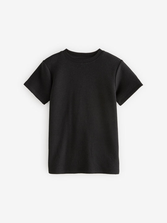 Black/Charcoal Grey Thermal Short Sleeve T-Shirts 2 Pack (2-16yrs)