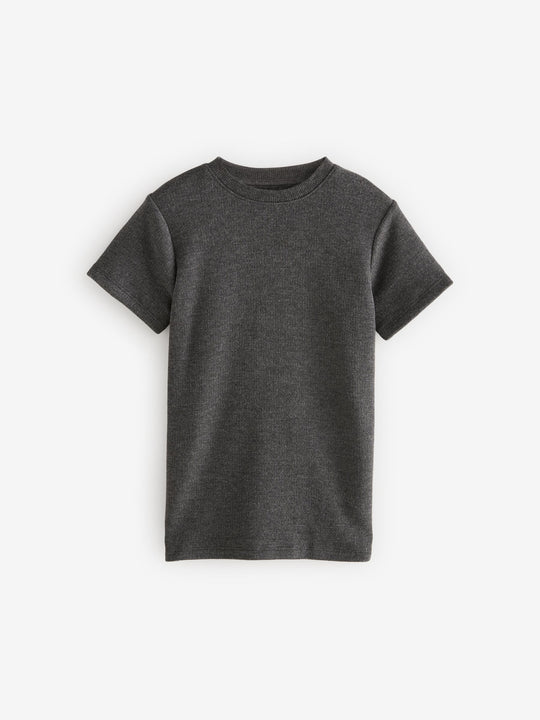 Black/Charcoal Grey Thermal Short Sleeve T-Shirts 2 Pack (2-16yrs)