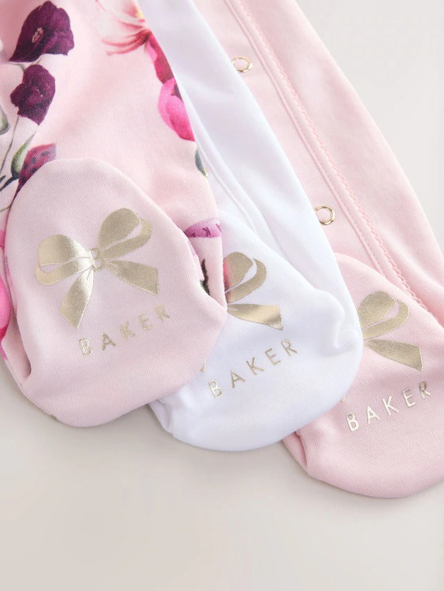 Baker by Ted Baker 3 Pack Sleepsuits