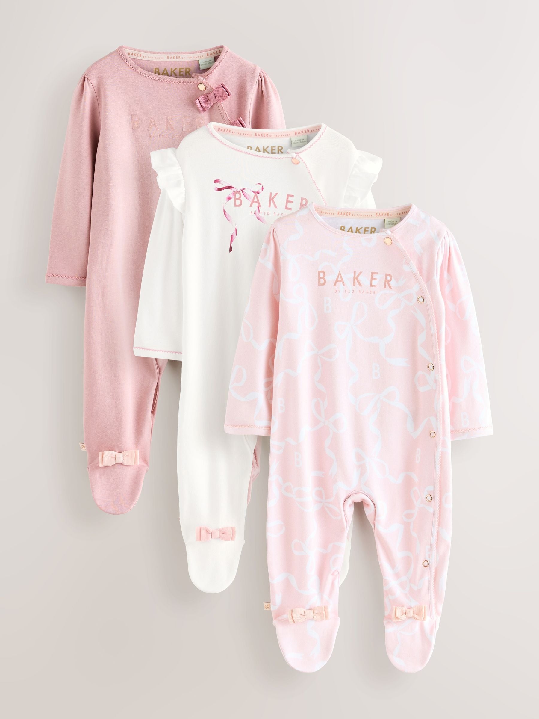 Baker by Ted Baker 3 Pack Sleepsuits