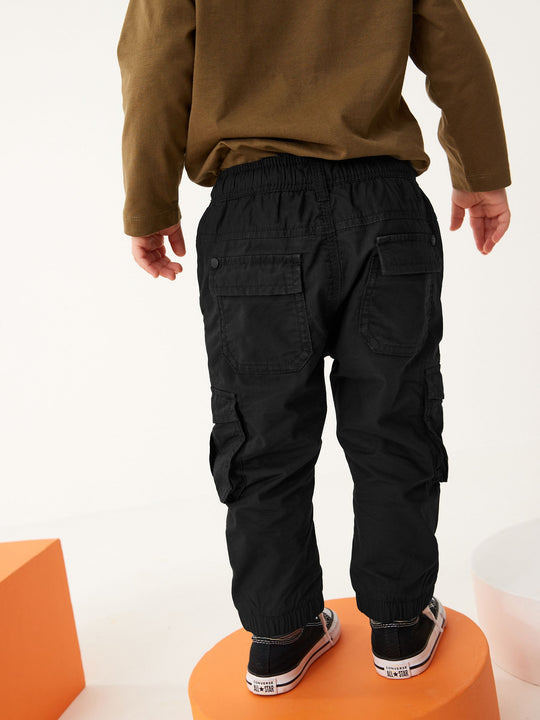 Black Lined Cargo Trousers (3mths-7yrs)