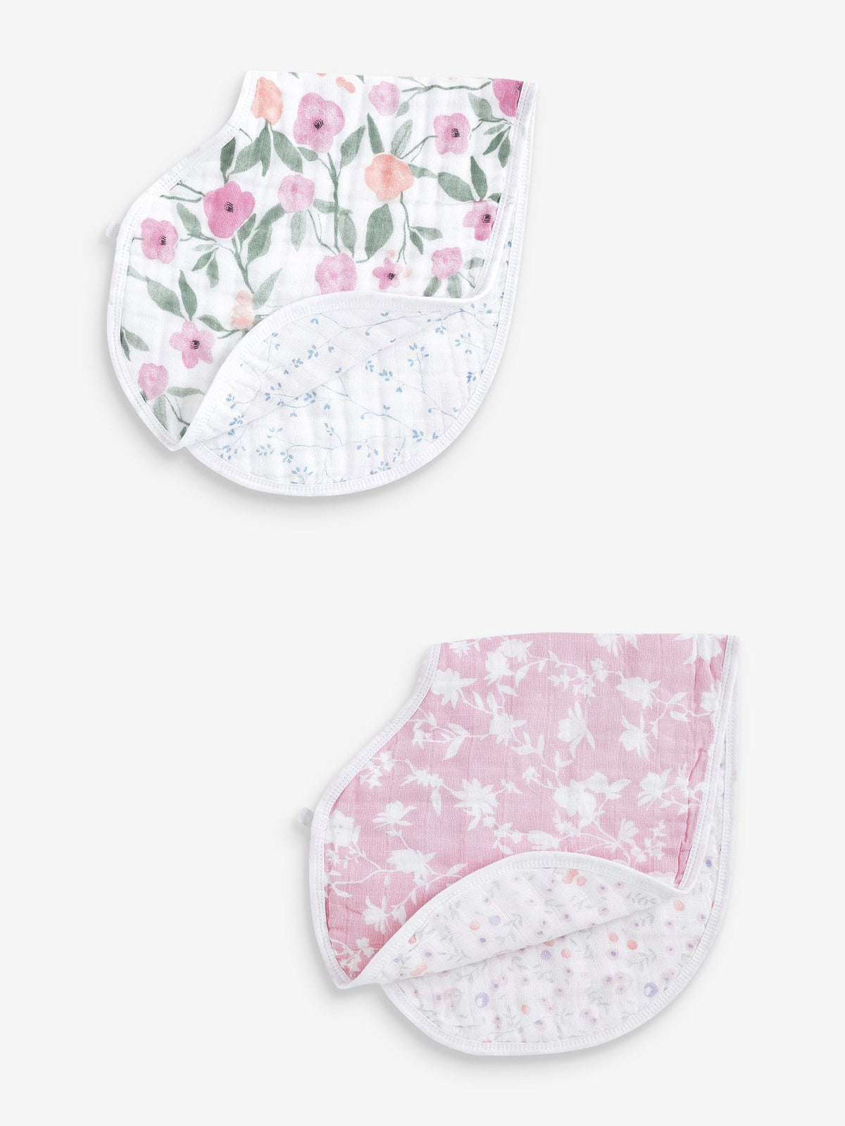 aden + anais Natural 100% Cotton Muslin Ma Fleur Burpy Bibs 2 Pack