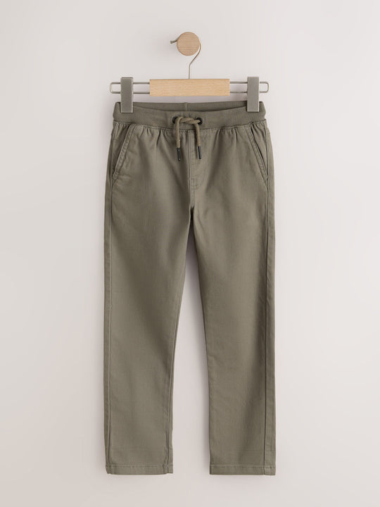 Khaki Green Regular Fit Rib Waist Pull-On Trousers (3-16yrs)