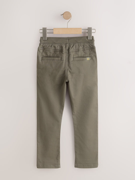 Khaki Green Regular Fit Rib Waist Pull-On Trousers (3-16yrs)