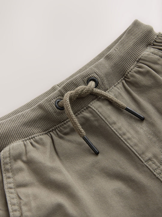 Khaki Green Regular Fit Rib Waist Pull-On Trousers (3-16yrs)