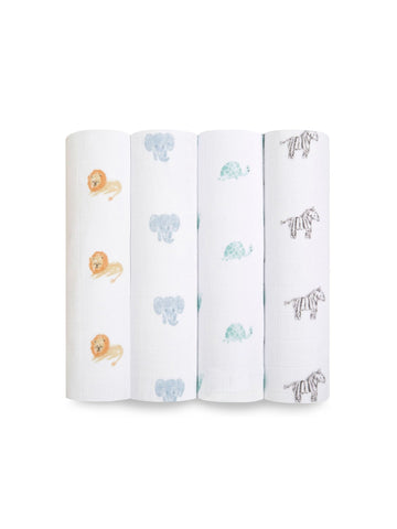 aden + anais Animal Kingdom Cotton Muslin Blankets 4 Pack