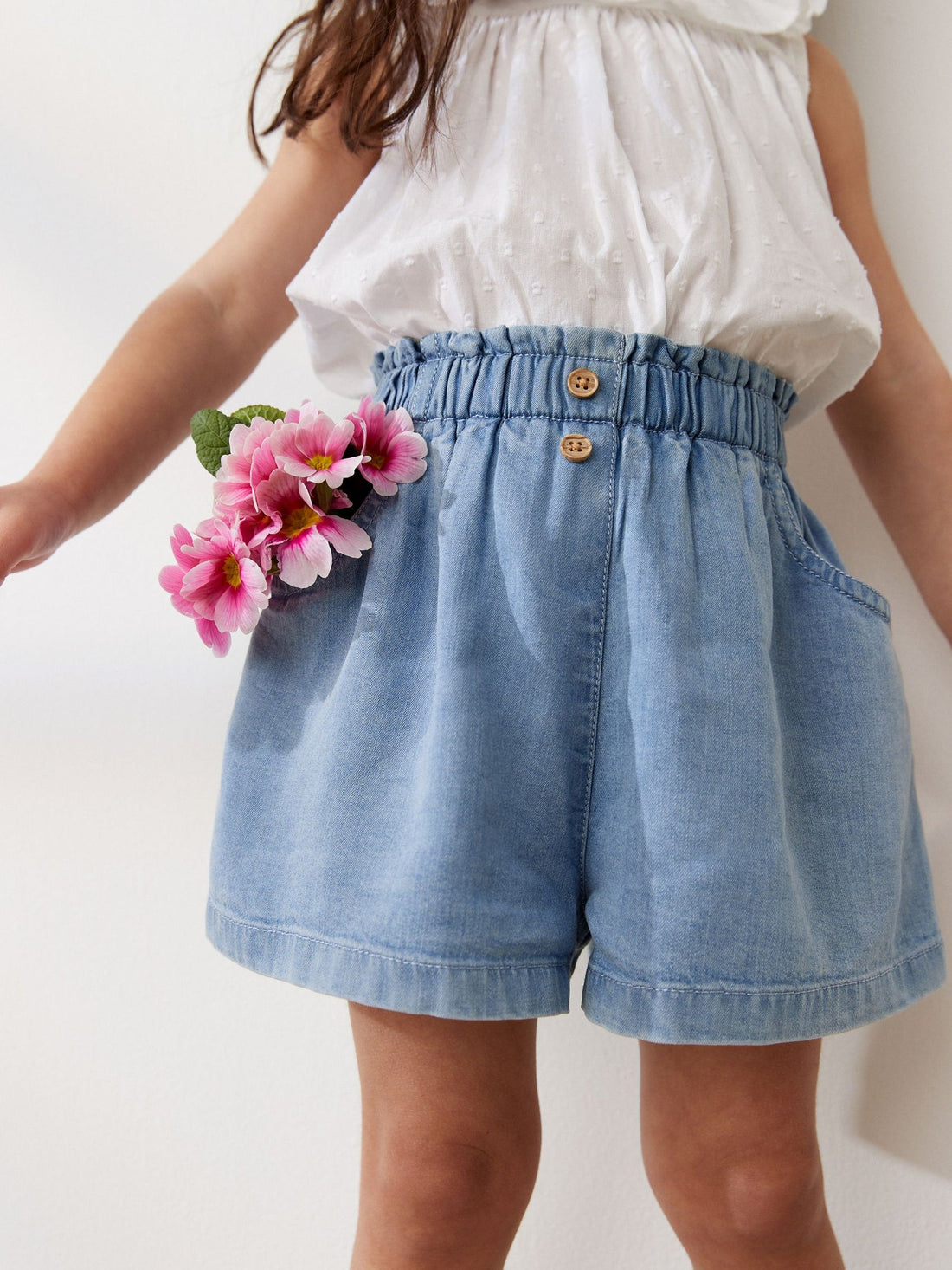 Denim Button Shorts (3mths-7yrs)