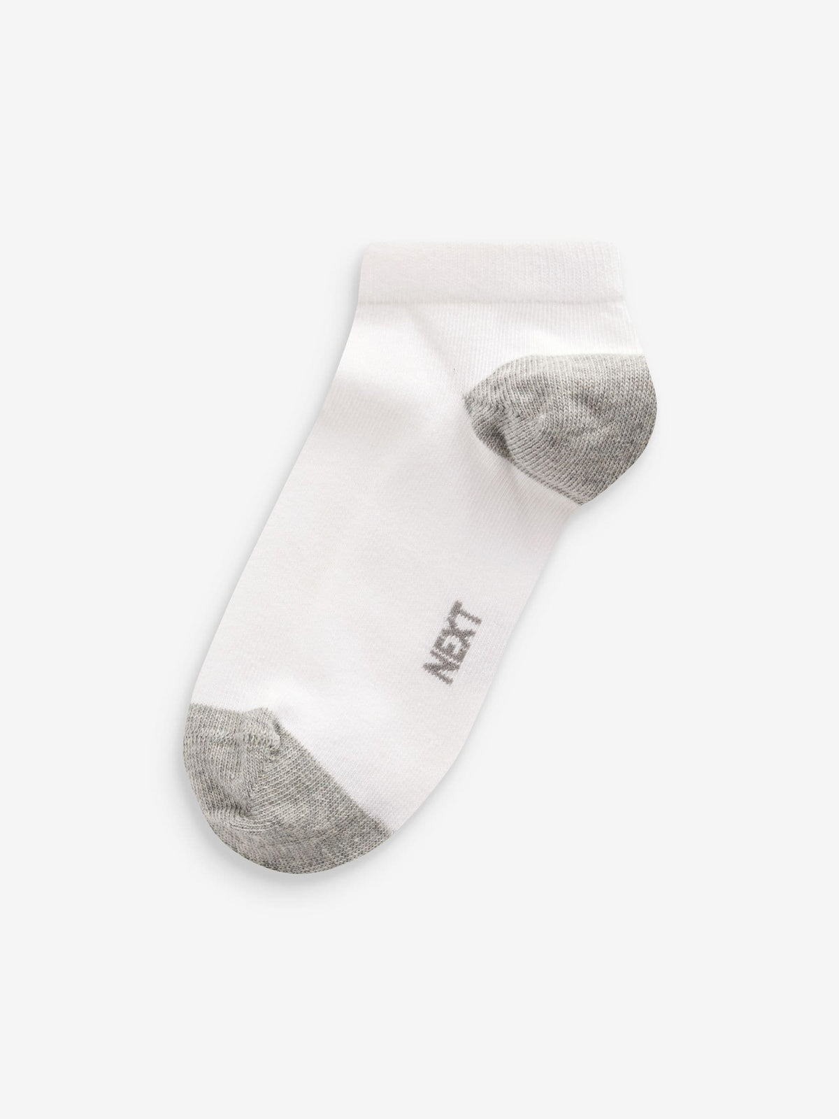 White/Blue/Grey Heel And Toe Cotton Rich Trainer Socks 7 Pack