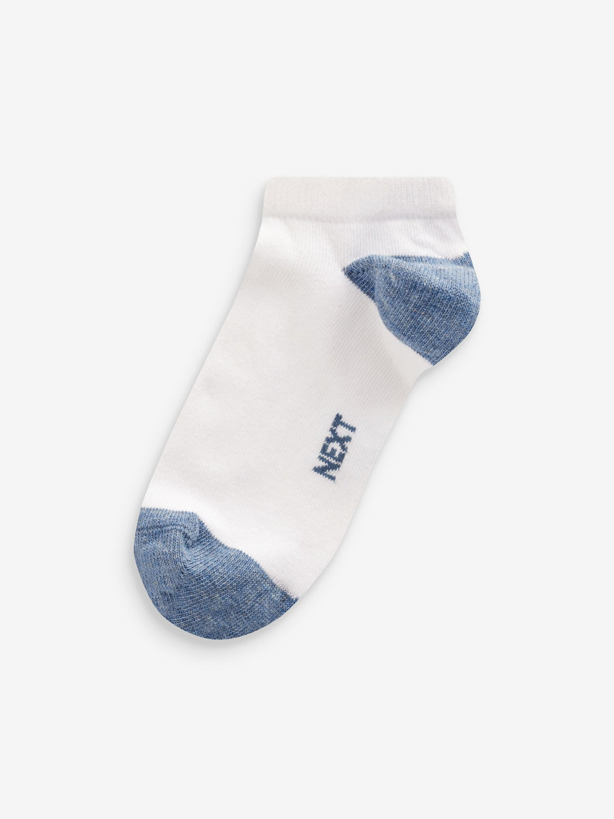 White/Blue/Grey Heel And Toe Cotton Rich Trainer Socks 7 Pack
