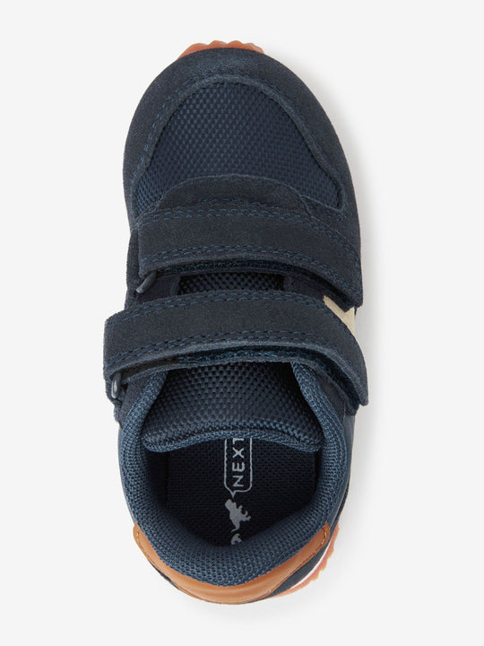 Navy Standard Fit (F) Double Strap Trainers
