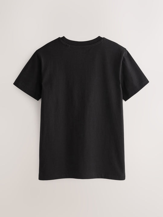 Black Regular Fit Short Sleeve T-Shirt (3-16yrs)