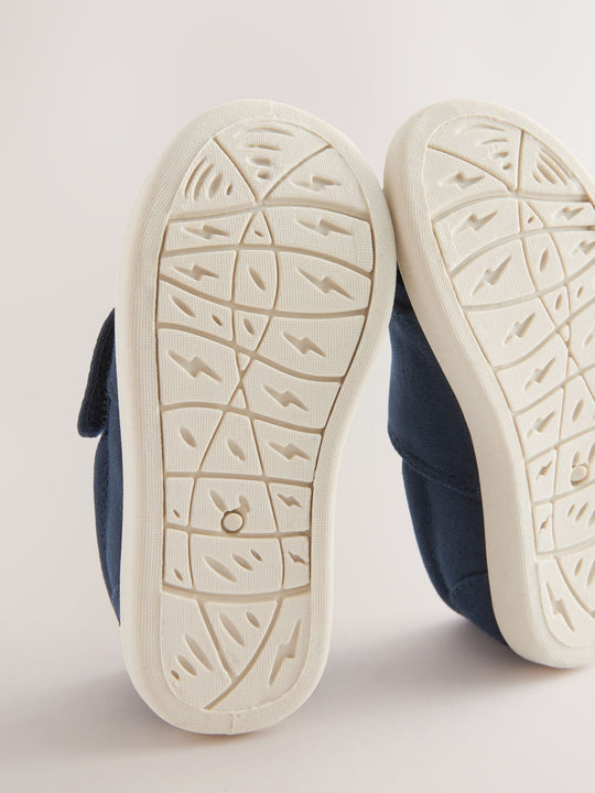 Navy Blue Touch Fastening Espadrille Shoes