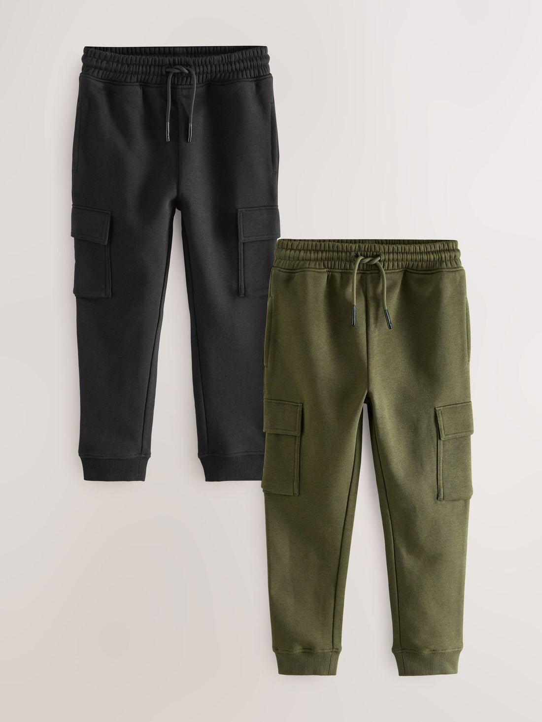 Black/Green Slim Fit Cargo Joggers 2 Pack (3-16yrs)