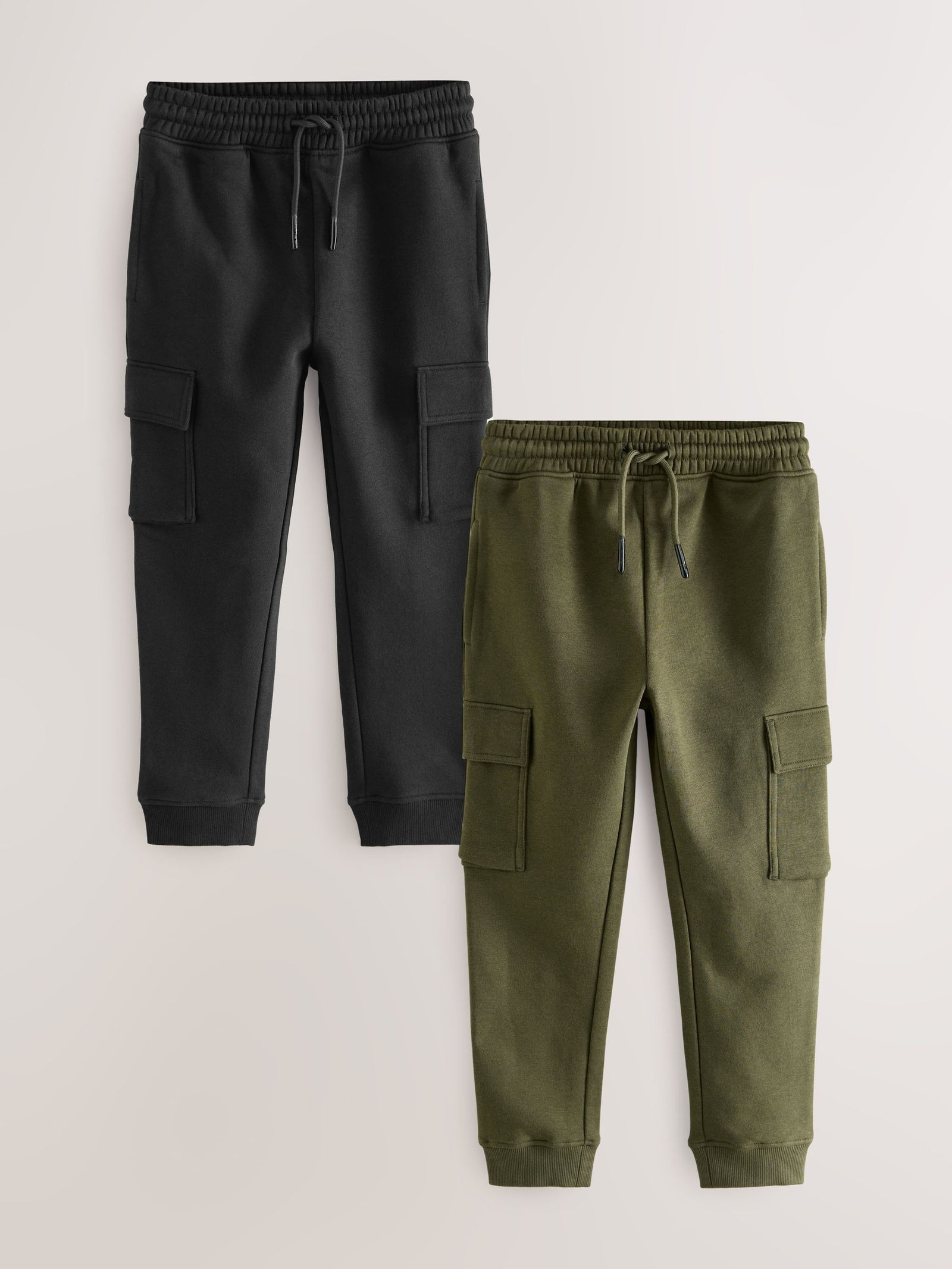 Black/Green Slim Fit Cargo Joggers 2 Pack (3-16yrs)