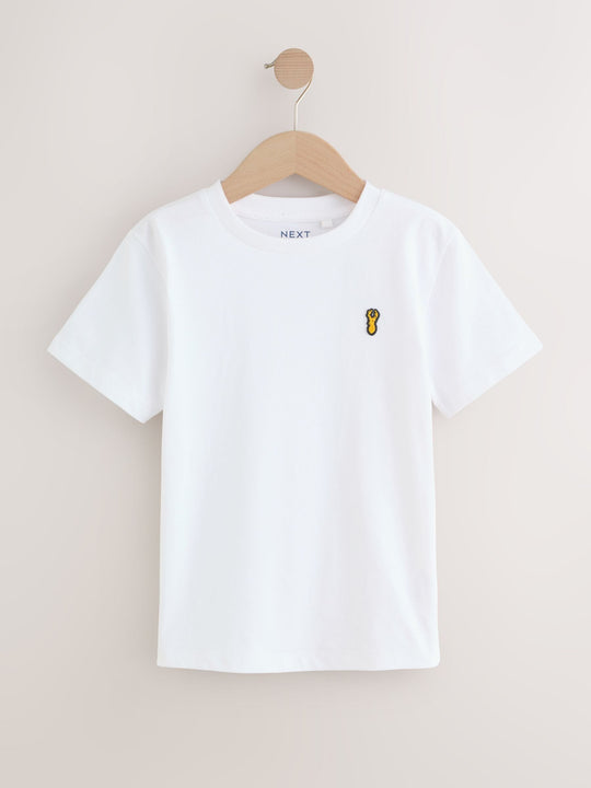 Blue Short Sleeve Stag Embroidered T-Shirts 4 Pack (3-16yrs)