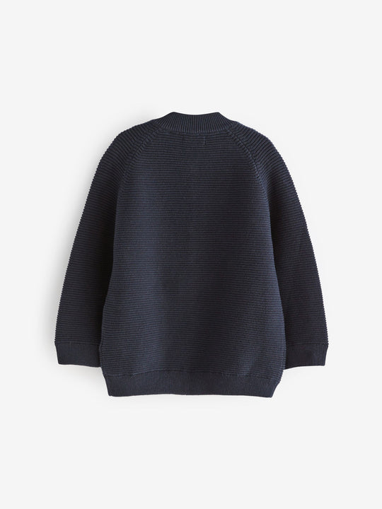 Navy Zip Through Cardigan (3mths-7yrs)