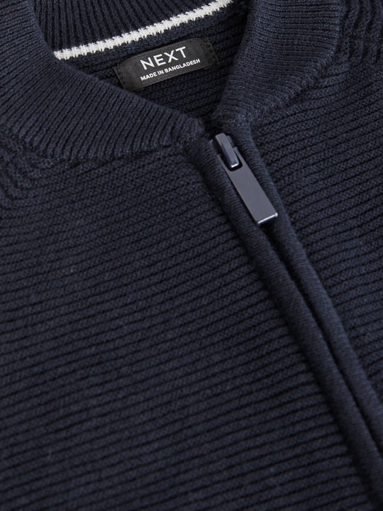 Navy Zip Through Cardigan (3mths-7yrs)