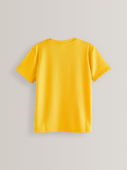 Yellow Single Sports T-Shirt (3-16yrs)