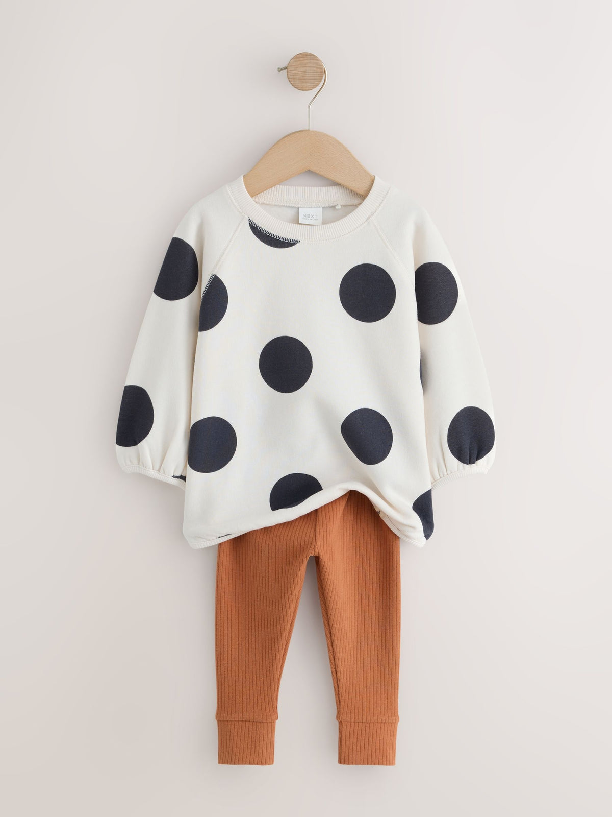 Cream Mono Spot Sweatshirt and Leggings Set (3mths-7yrs)