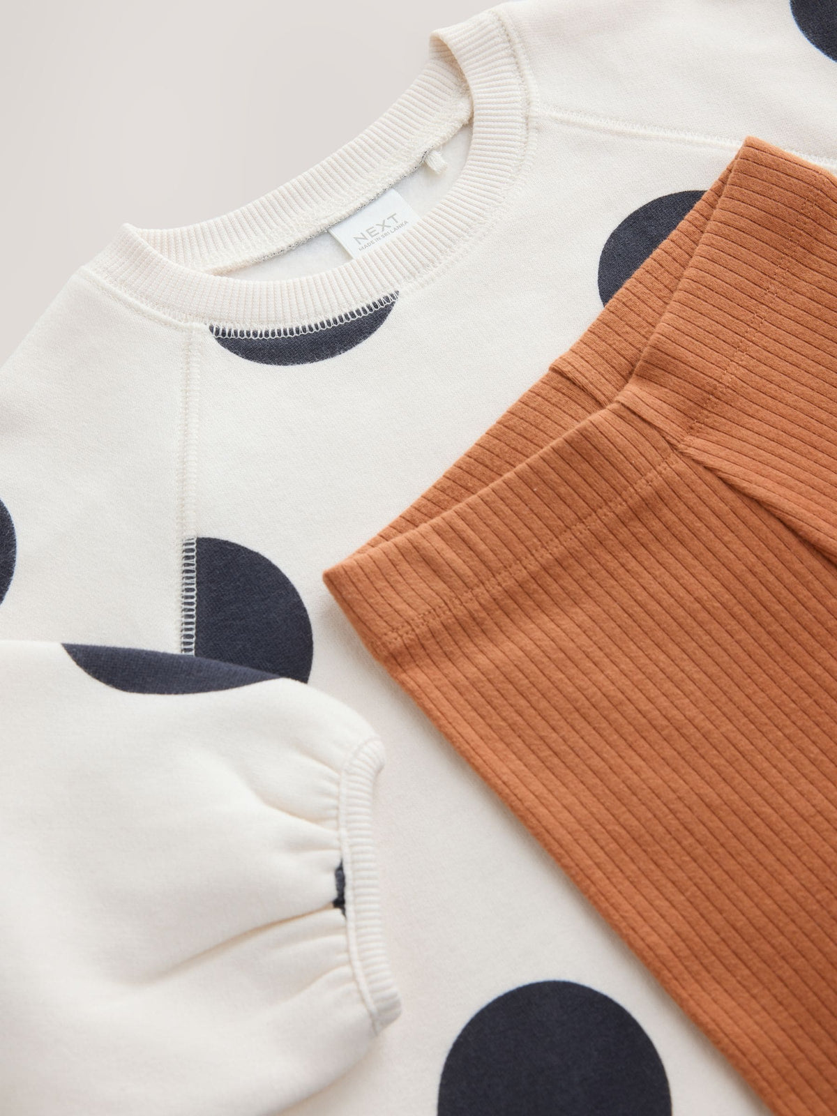 Cream Mono Spot Sweatshirt and Leggings Set (3mths-7yrs)