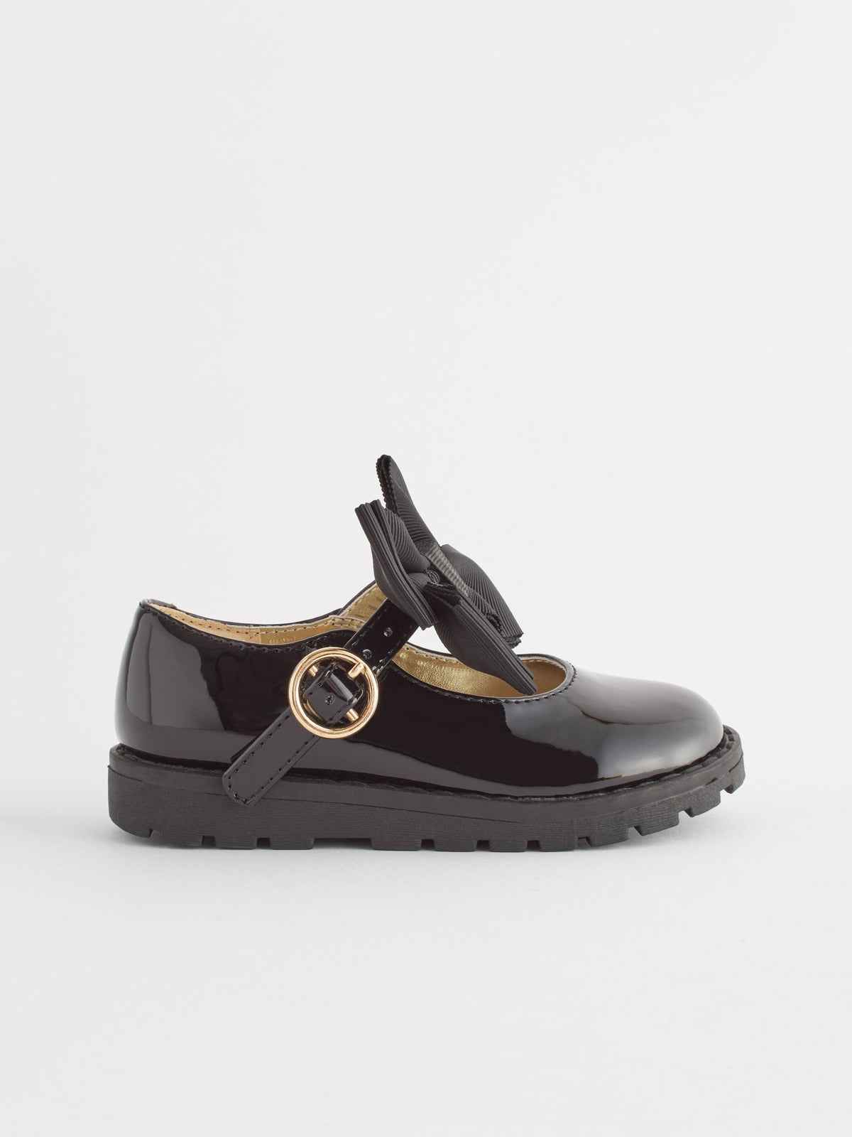Black Standard Fit (F) Chunky Bow Mary Jane Shoes