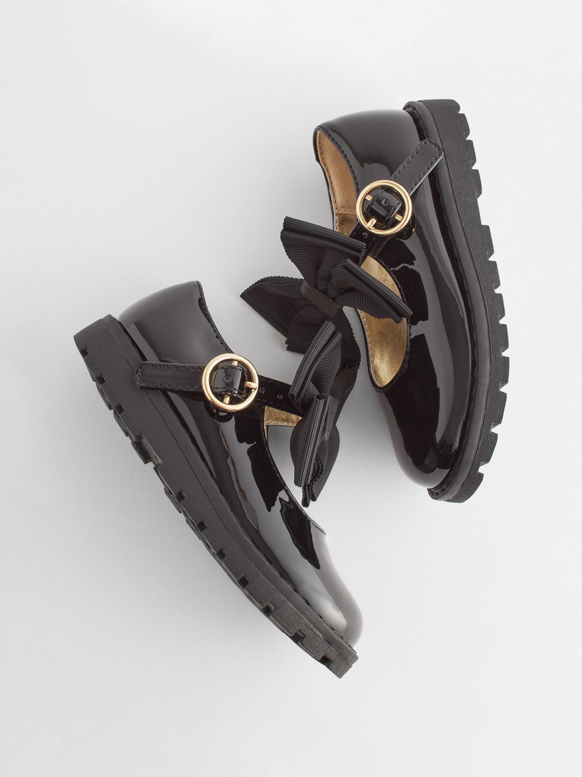 Black Standard Fit (F) Chunky Bow Mary Jane Shoes