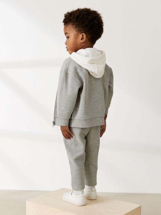 Pale Grey 100% Cotton Jersey Bomber and Joggers Set 3 Piece (immediate)