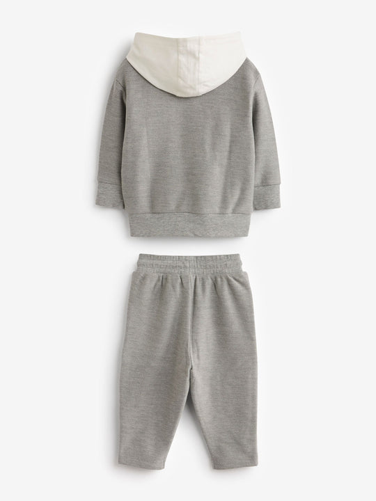 Pale Grey 100% Cotton Jersey Bomber and Joggers Set 3 Piece (immediate)