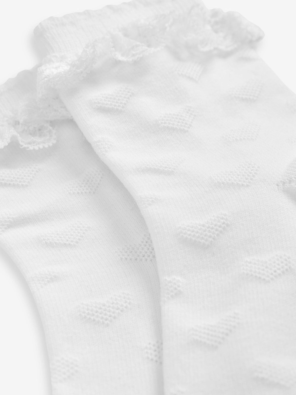 White 2 Pack Cotton Rich Heart Ruffle Ankle Socks