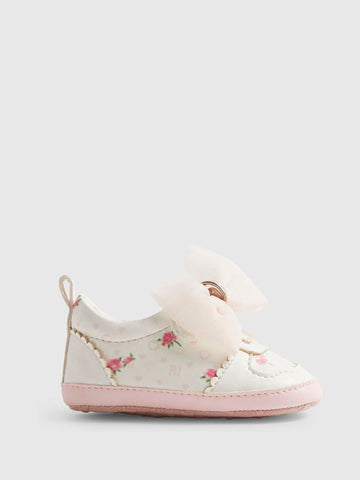 River Island White Floral Plimsoles