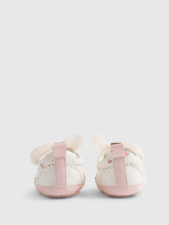 River Island White Floral Plimsoles