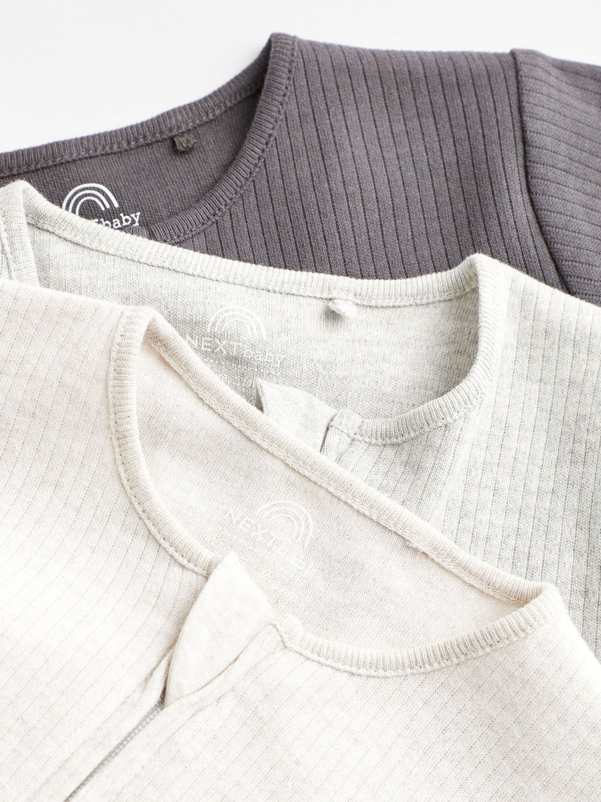Neutral Baby Footless 2 Way Zip 100% Cotton Sleepsuits 3 Pack (0mths-3yrs)