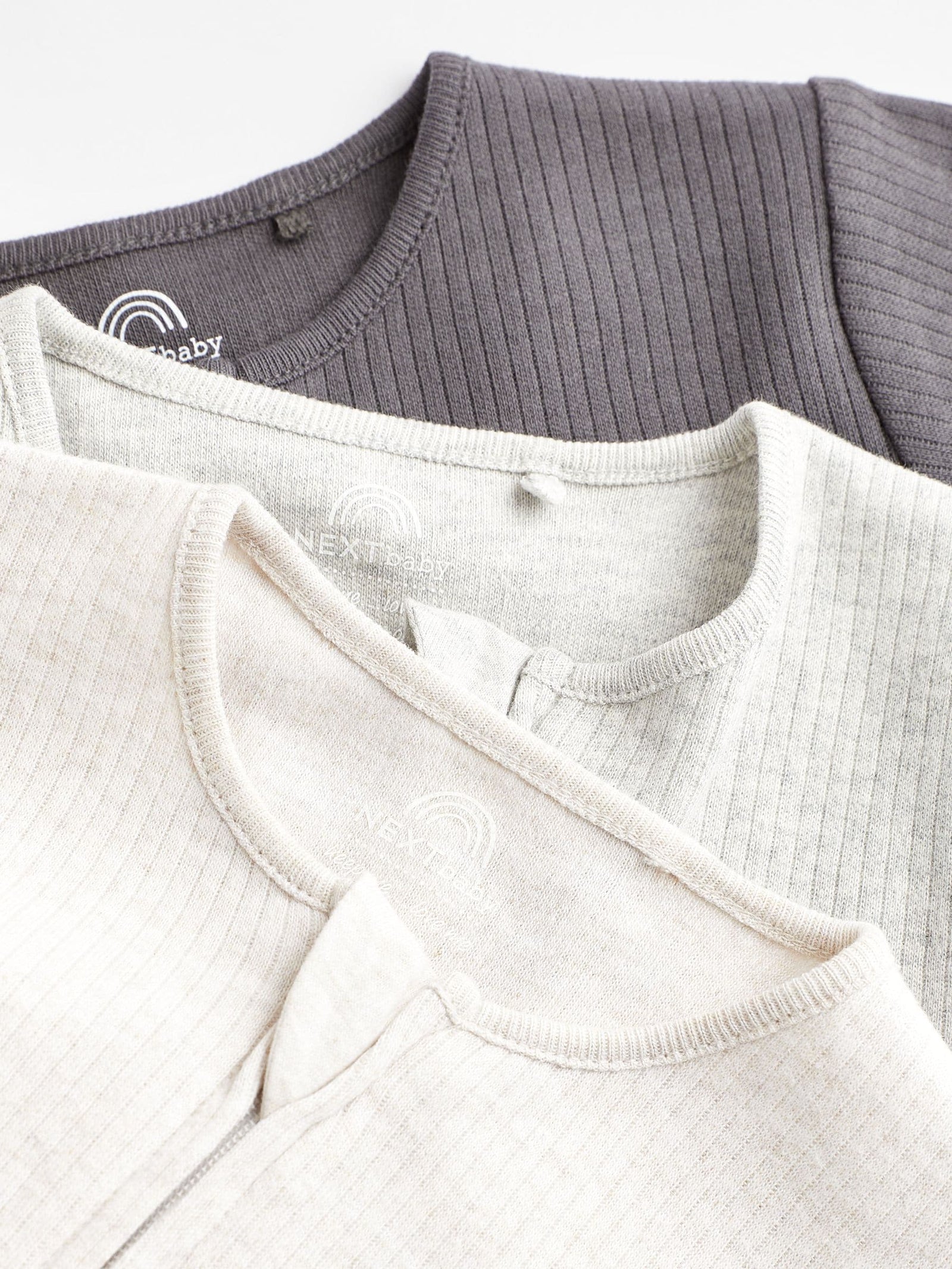 Neutral Baby Footless 2 Way Zip 100% Cotton Sleepsuits 3 Pack (0mths-3yrs)