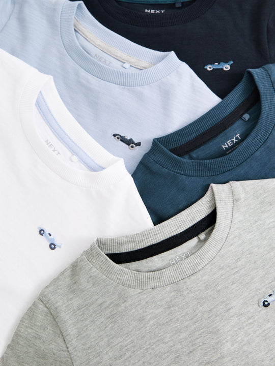 Blue/Navy Long Sleeve T-Shirts 5 Pack (3mths-7yrs)