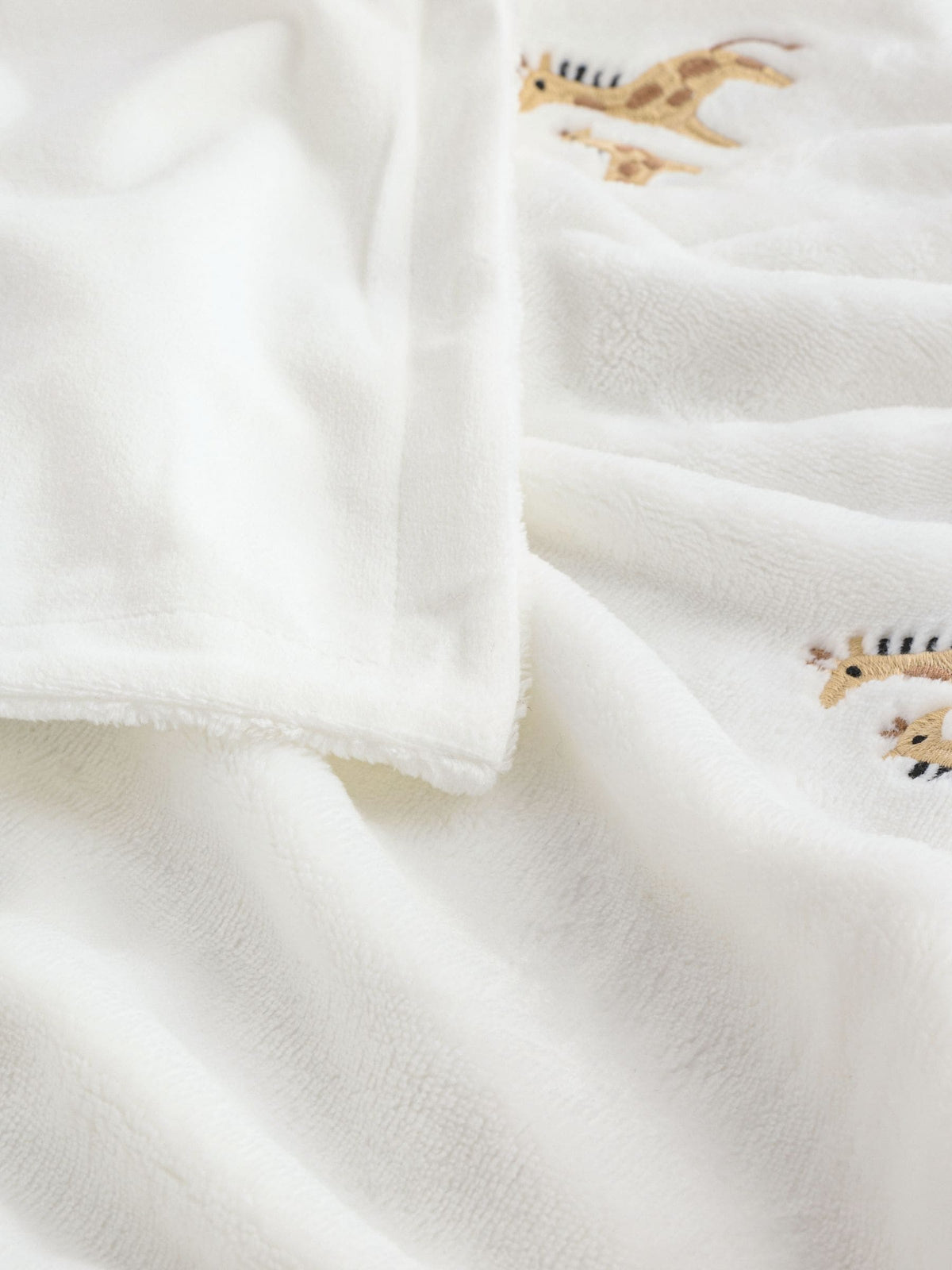 White Giraffe Fleece Baby Blanket